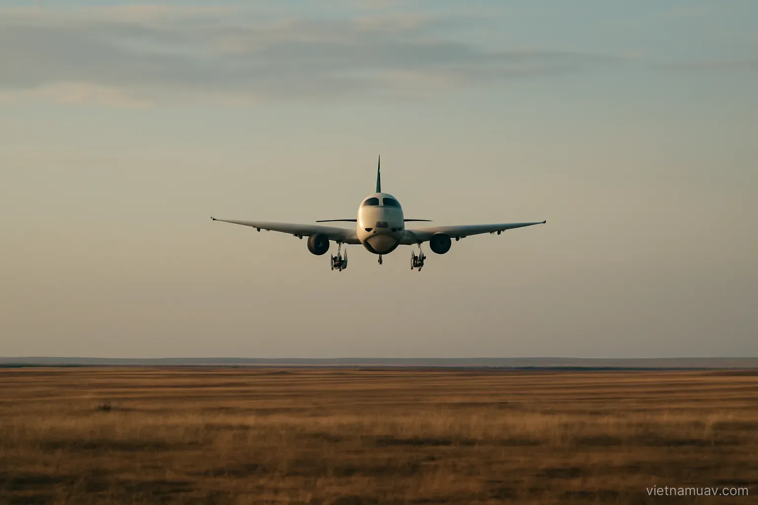An aircraft on approach seen from a distance
